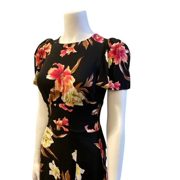 NWT AFRM Jaimie Open Back Floral Print Midi Dress, size X-Small - Picture 3 of 14